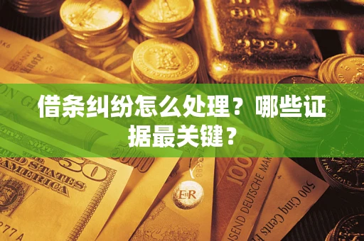 武汉借条纠纷怎么处理？哪些证据最关键？