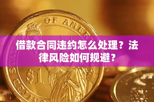 武汉借款合同违约怎么处理？法律风险如何规避？