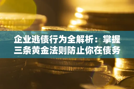 武汉企业逃债行为全解析：掌握三条黄金法则防止你在债务乱局中“踩雷”