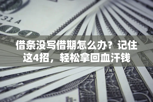 武汉借条没写借期怎么办？记住这4招，轻松拿回血汗钱